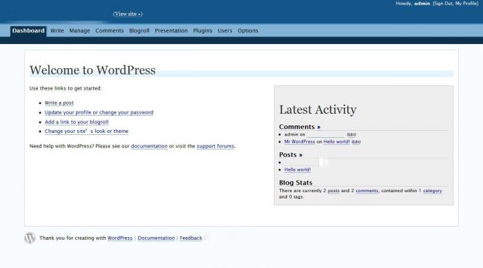 WordPress V4.9