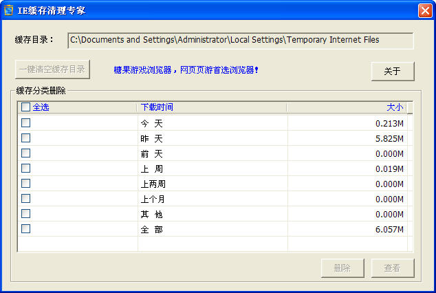 IE缓存清理专家1.0免费版