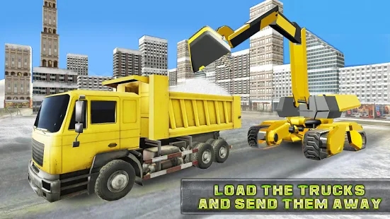 真正的大雪犁卡车挖掘机